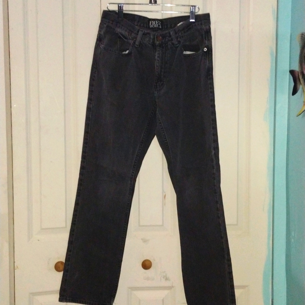Free World Men's Garage Jeans Dark Grey Size 30